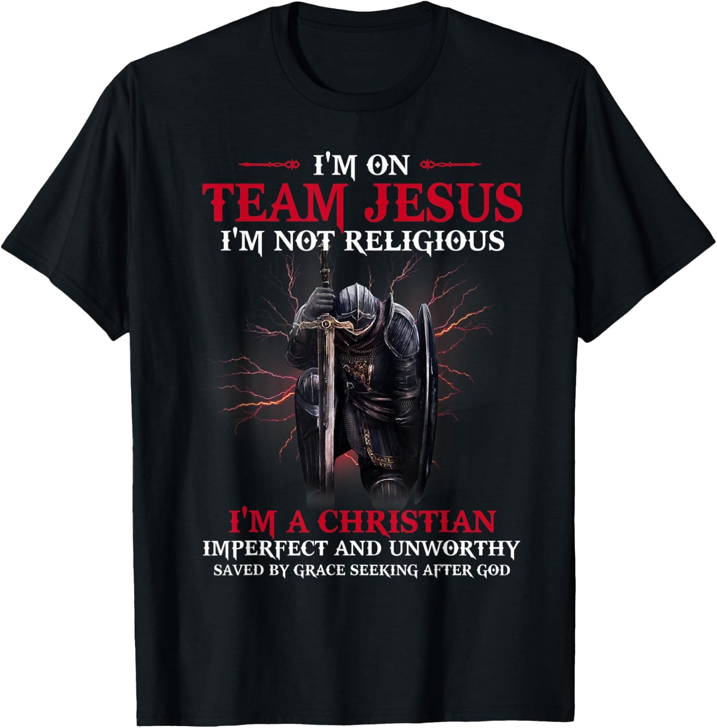 I'm On Team Jesus I'm A Christian T-Shirt - T-Shirt | Black