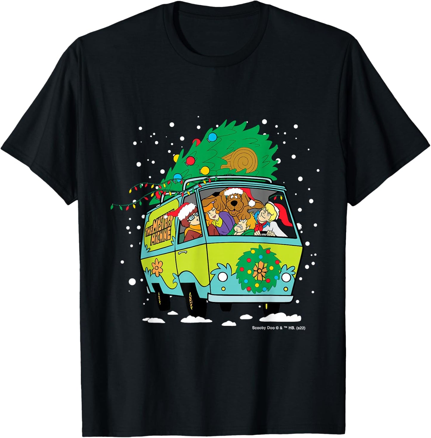 Scooby Doo Christmas Mystery Machine T-Shirt - T-Shirt | Black