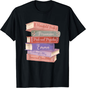 Literacy Austen Novels Romance Books Literary Jane Austen Small T-Shirt - T-Shirt | Black