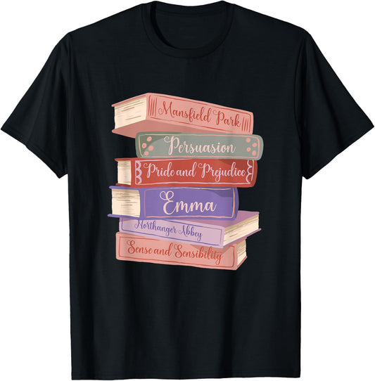 Literacy Austen Novels Romance Books Literary Jane Austen Small T-Shirt - T-Shirt | Black