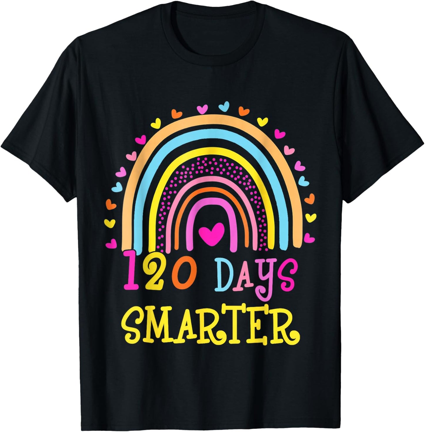 120th Day Of School Teacher 120 Days Smarter Rainbow Boys T-Shirt - T-Shirt | Black