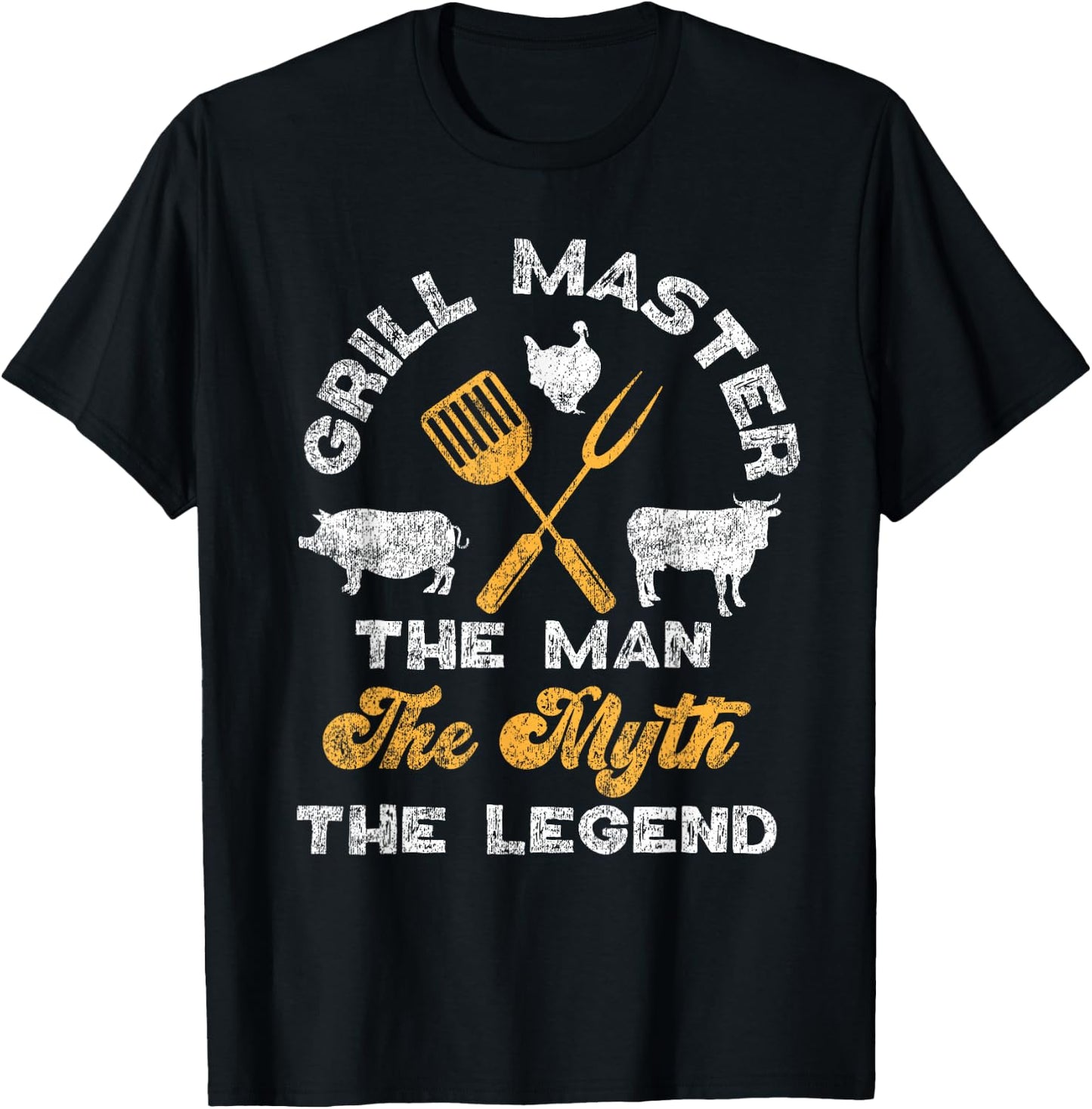 BBQ Smoker Grill Master The Man The Myth The Legend T-Shirt - T-Shirt | Black