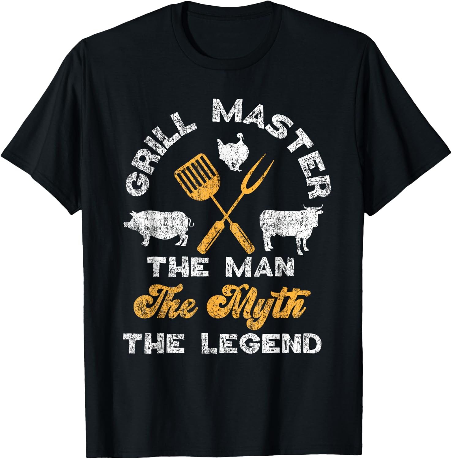 BBQ Smoker Grill Master The Man The Myth The Legend T-Shirt - T-Shirt | Black