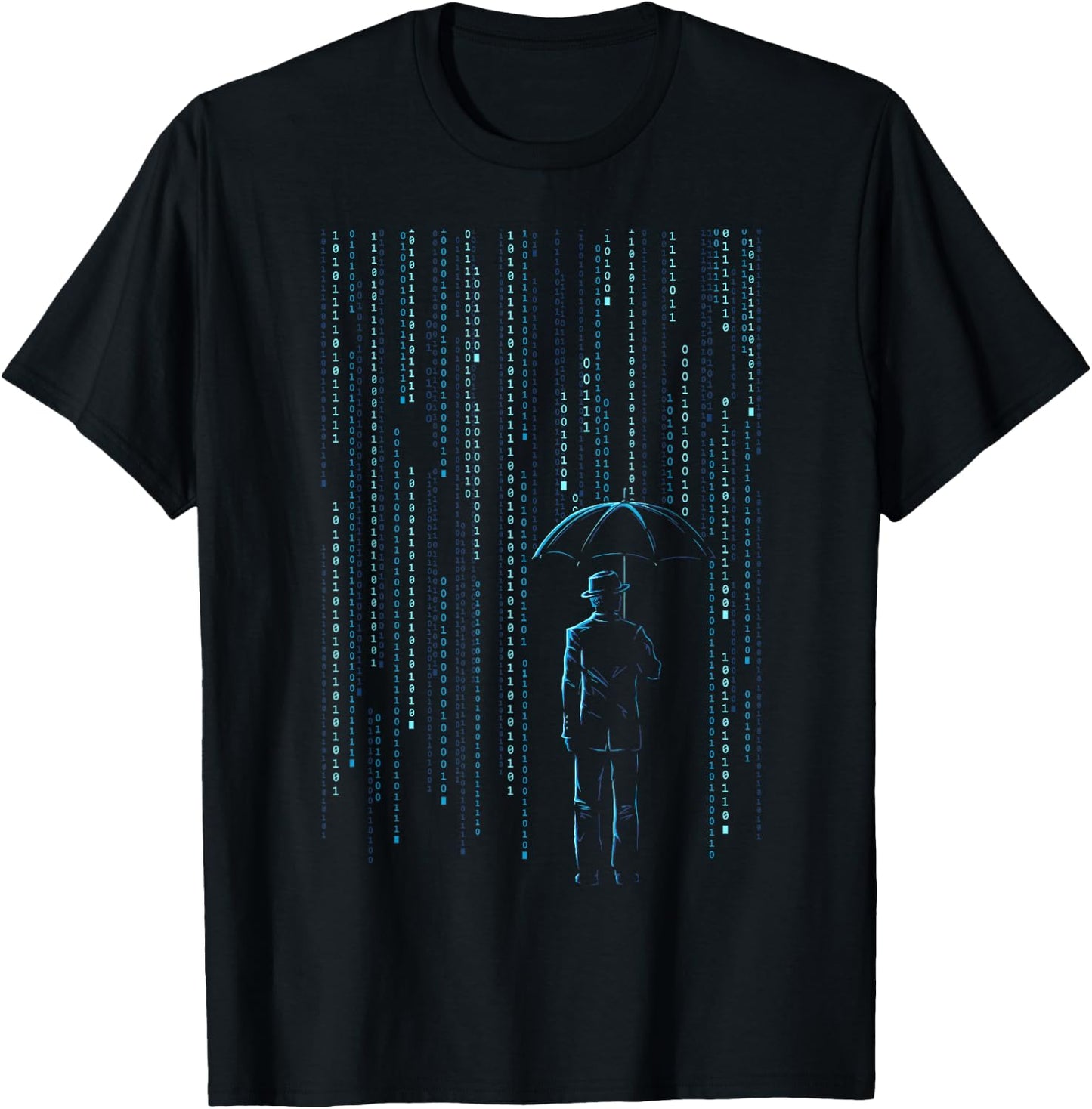 Digital Binary Code T-Shirt - T-Shirt | Black