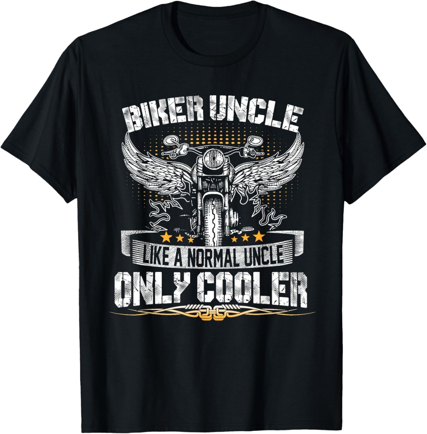 Biker Uncle Motorcycle Father's Day for Fathers T-Shirt - T-Shirt | Black