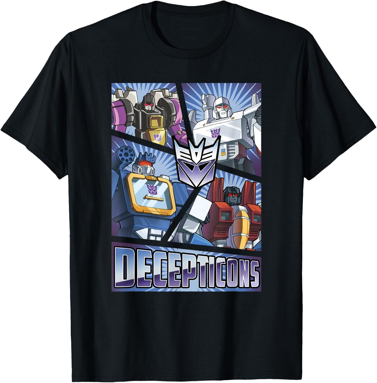 Transformers Decepticons Cut Up Panels T-Shirt - T-Shirt | Black