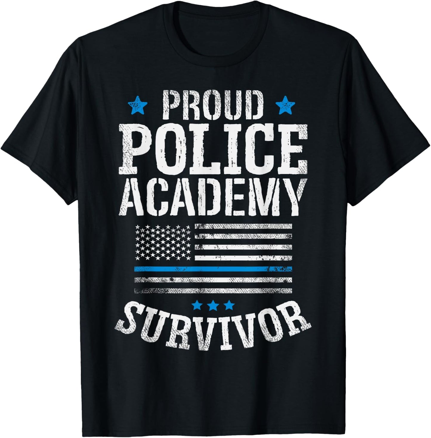 Proud Police Academy Survivor T Shirt Funny Graduation Gift T-Shirt - T-Shirt | Black