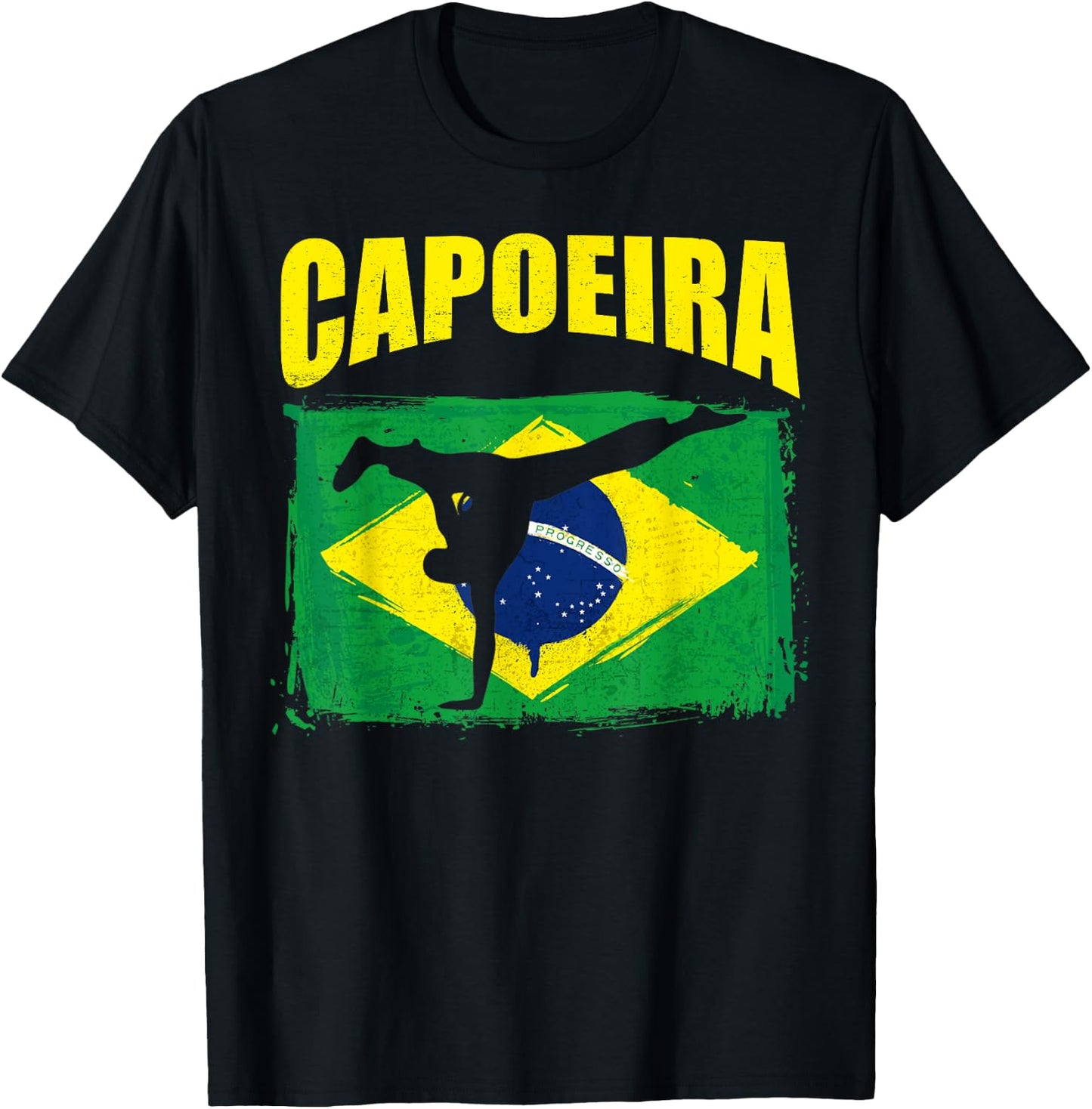 Capoeira Brazilian Flag Brazil Bride Martial Art Dance T-Shirt - T-Shirt | Black