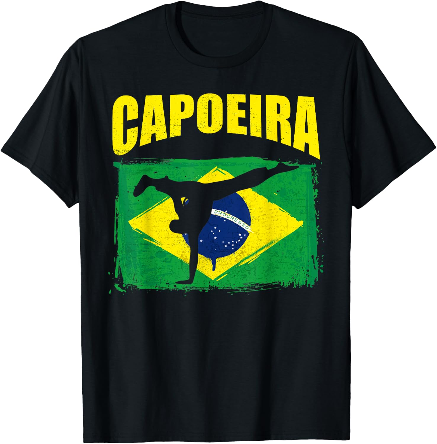 Capoeira Brazilian Flag Brazil Bride Martial Art Dance T-Shirt - T-Shirt | Black