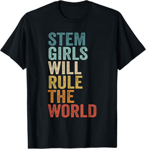 Stem girls will rule the world T-Shirt - T-Shirt | Black