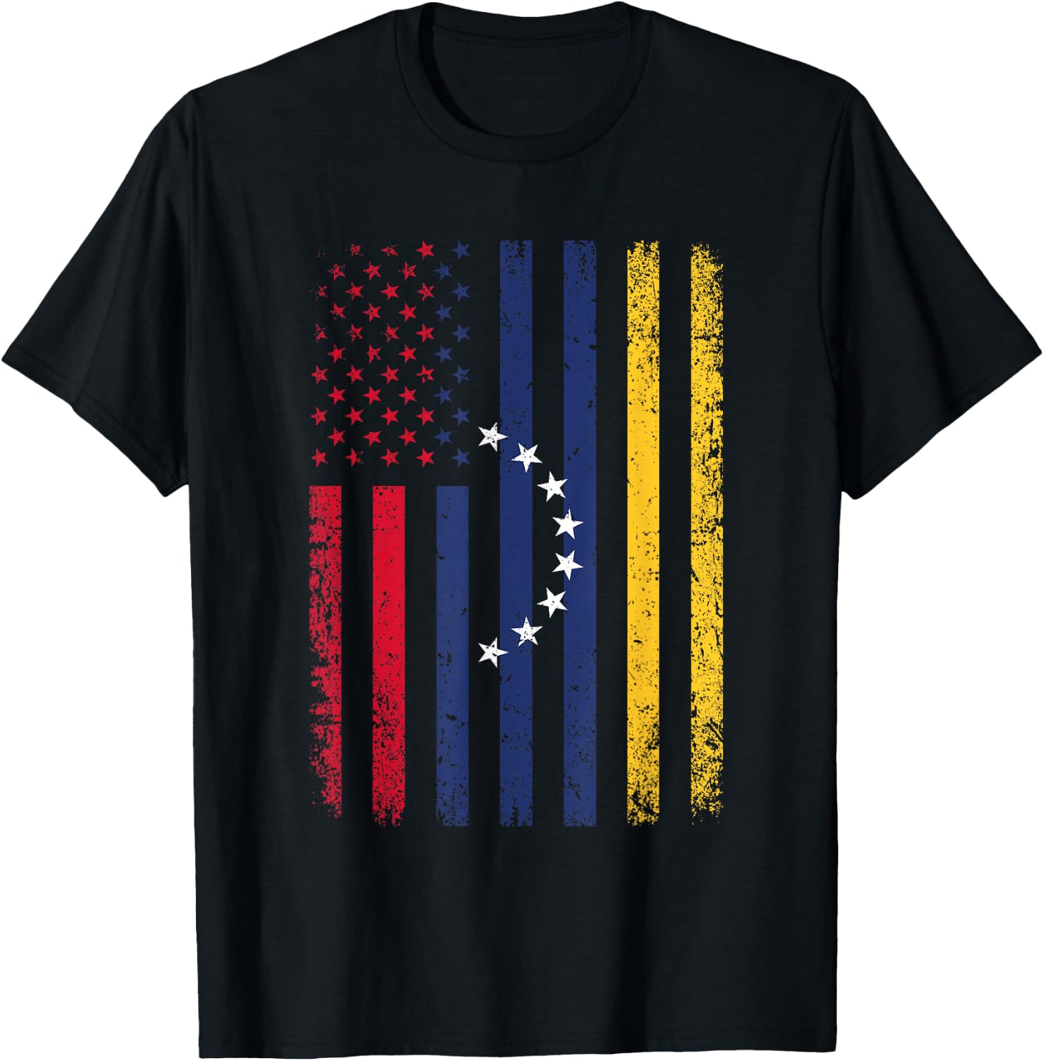 Venezuela Flag 4th of July USA Venezuelan Flag T-Shirt - T-Shirt | Black