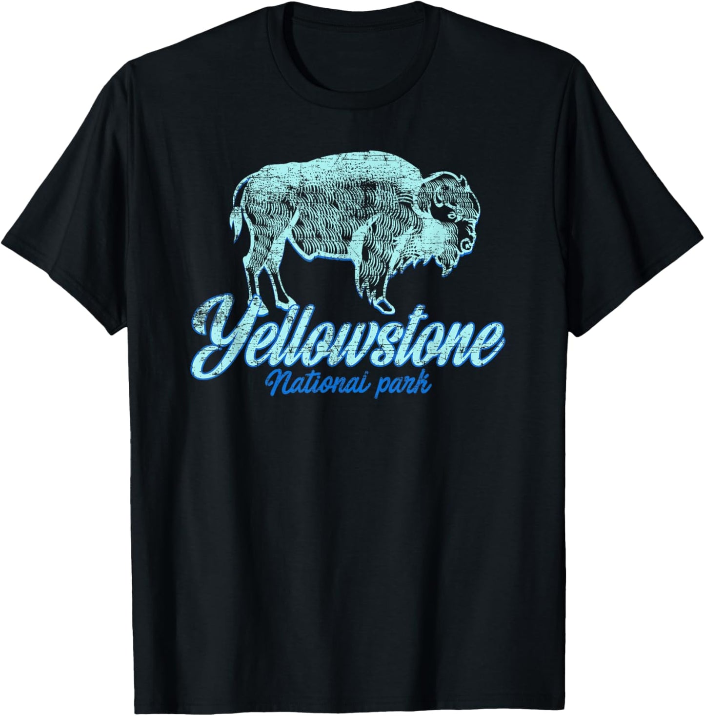 Yellowstone National Park US Bison Buffalo Gift T-Shirt - T-Shirt | Black