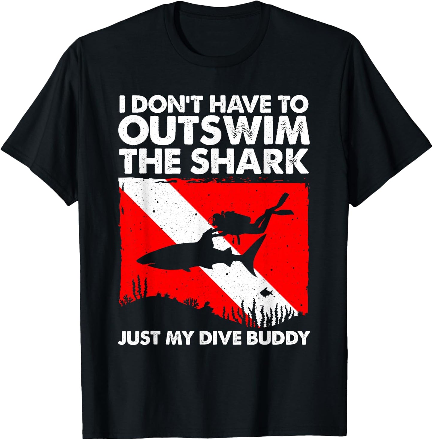 Funny Scuba Diving Design Women Shark Diving Buddy T-Shirt - T-Shirt | Black