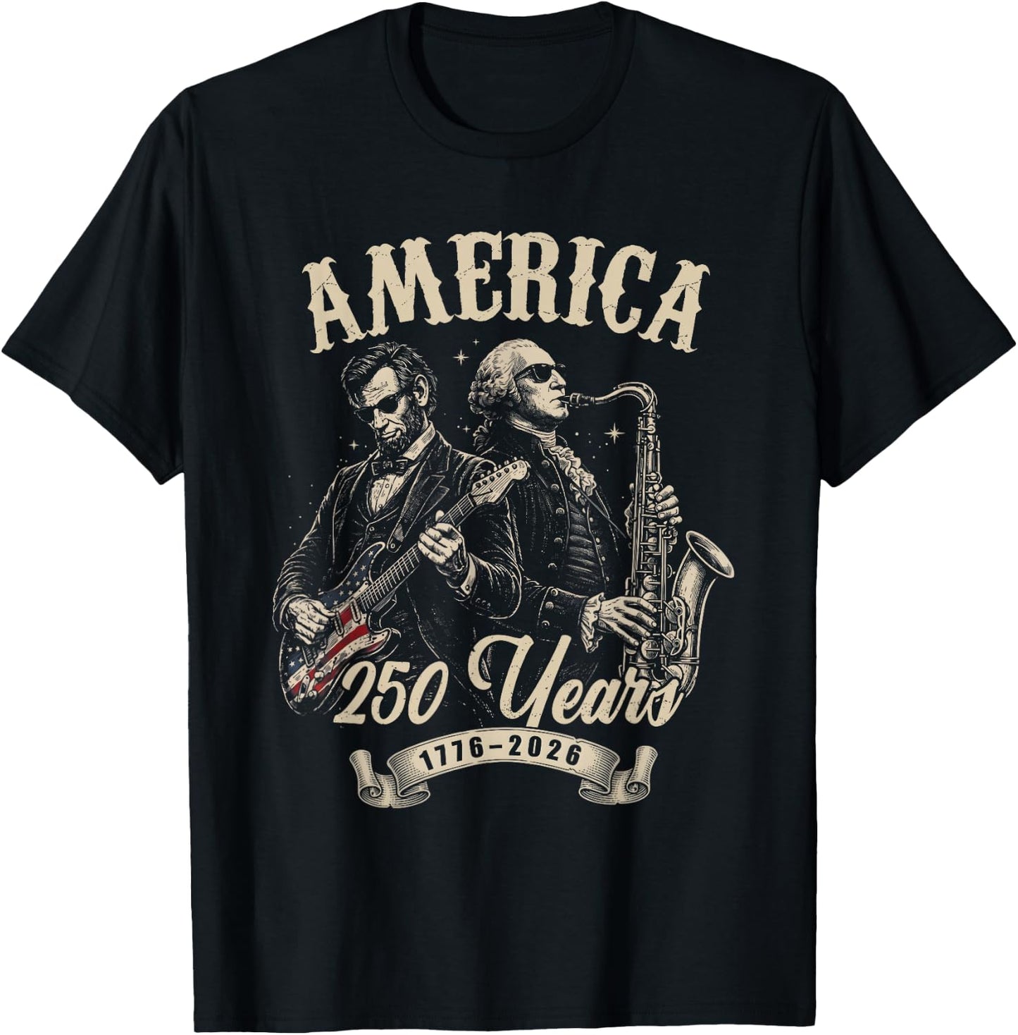 Vintage 250 Years of American 250th Anniversary 1776 2026 T-Shirt - T-Shirt | Black