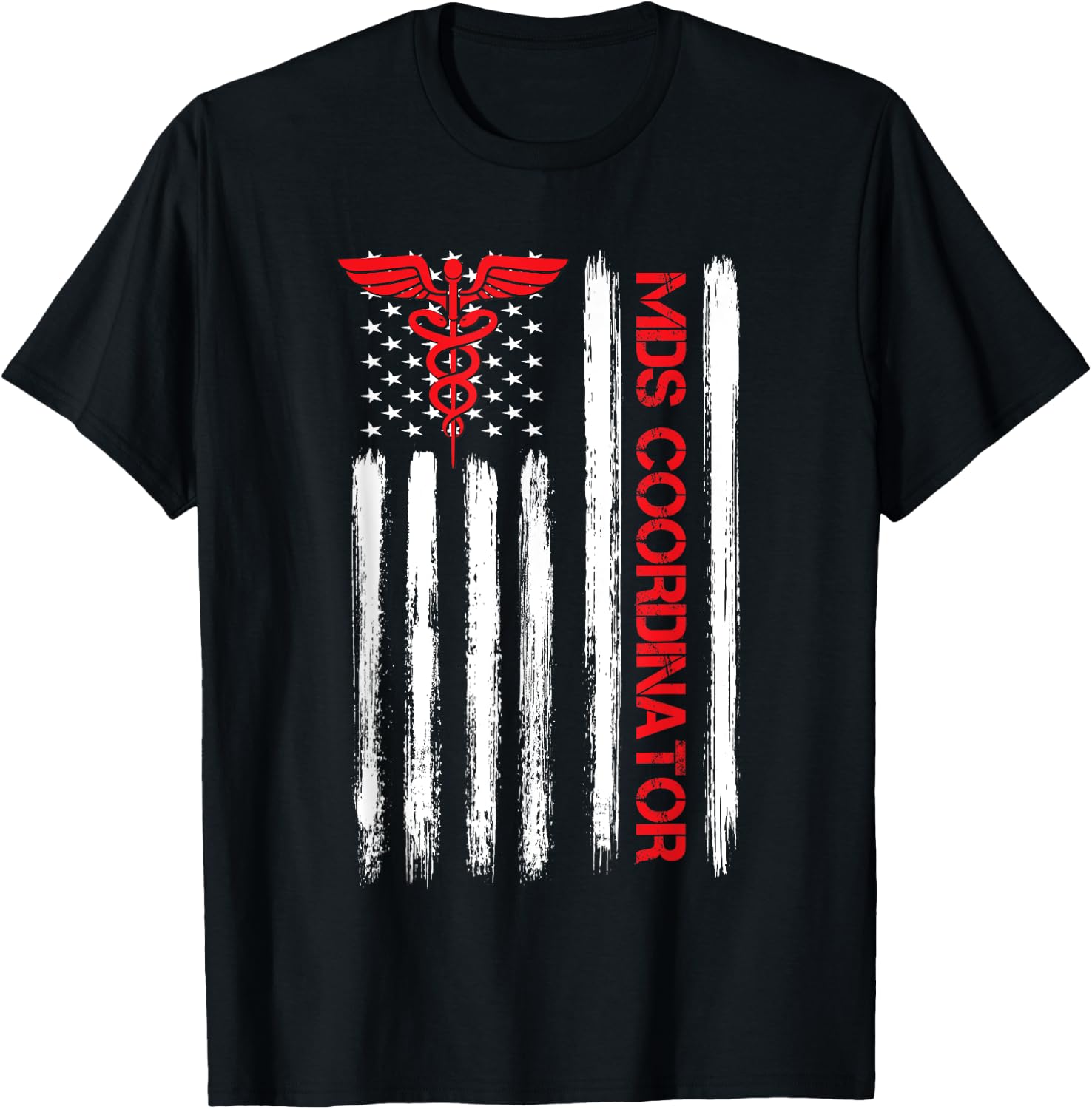 Mds Coordinator Nurse American Flag RN Registered Nurse T-Shirt - T-Shirt | Black