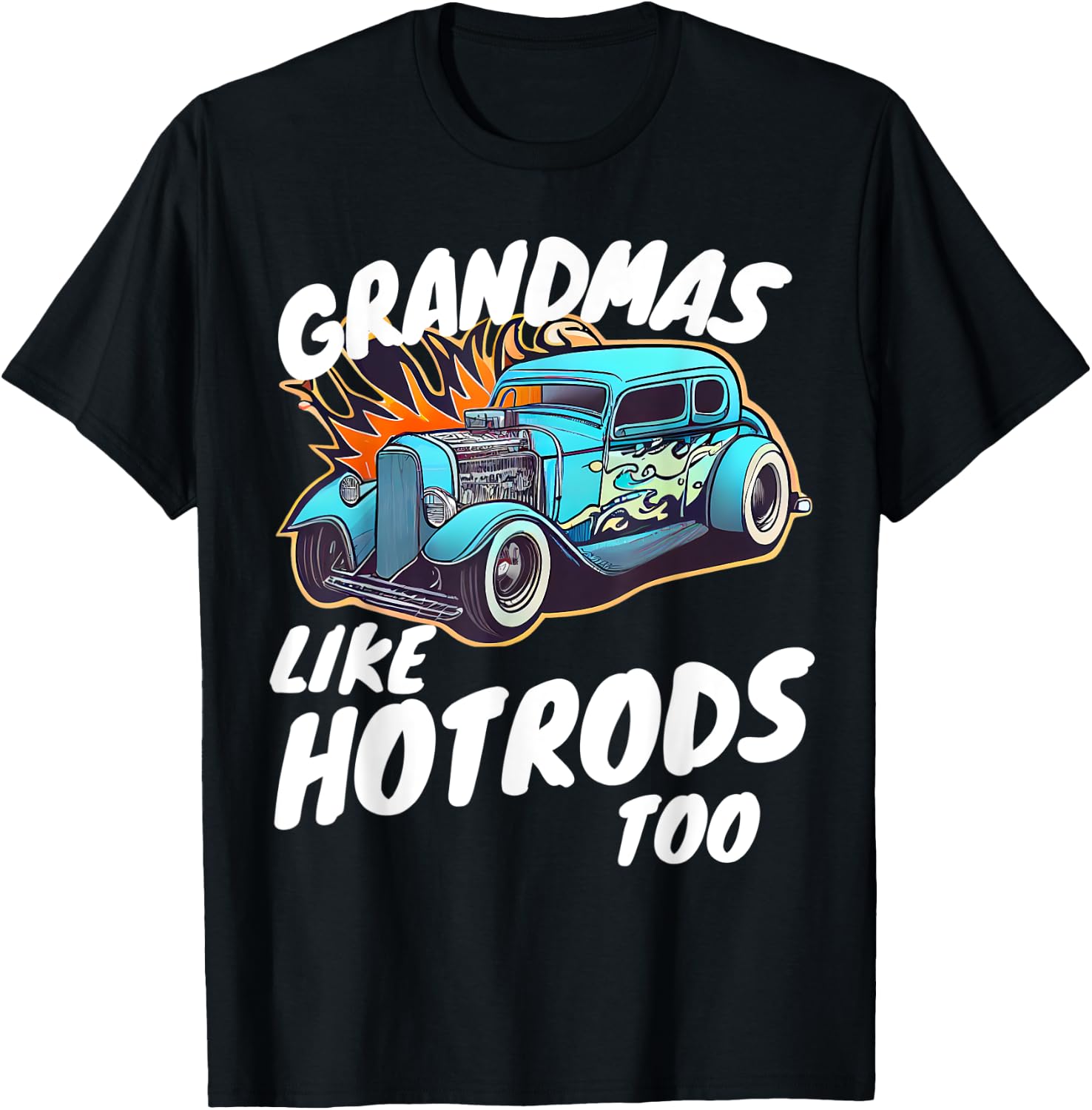 Vintage Hotrod Car Hot rod Grandma Retro T-Shirt - T-Shirt | Black
