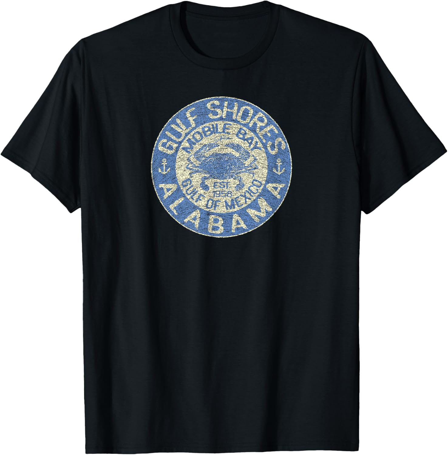 JCombs: Gulf Shores, AL, with Blue Crab T-Shirt - T-Shirt | Black