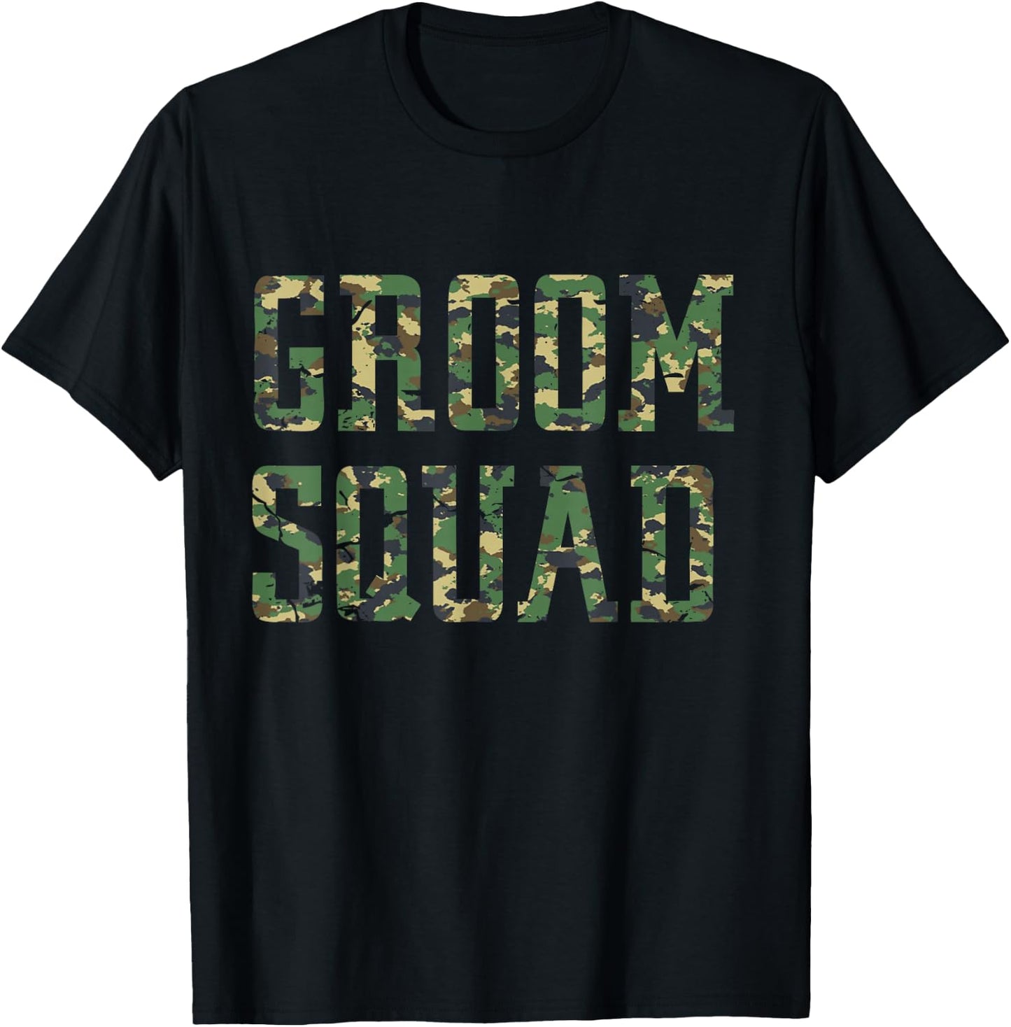 Groom Squad - Camouflage Groomsmen Shirt T-Shirt - T-Shirt | Black
