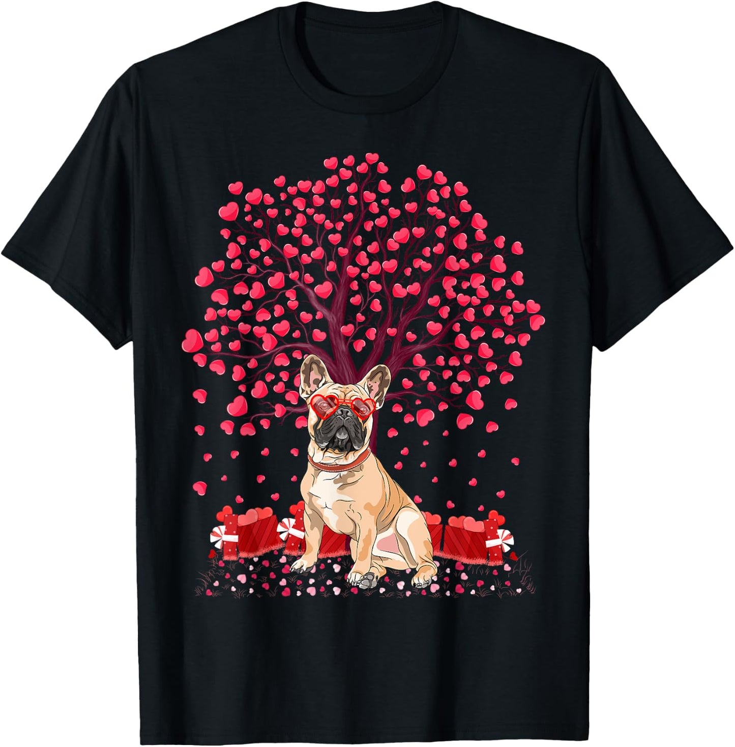 French Bulldog Lover Funny French Bulldog Valentine Day Women Girls Kids T-Shirt - T-Shirt | Black