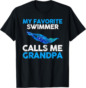 My favorite Swimmer calls me Grandpa T-Shirt - T-Shirt | Black