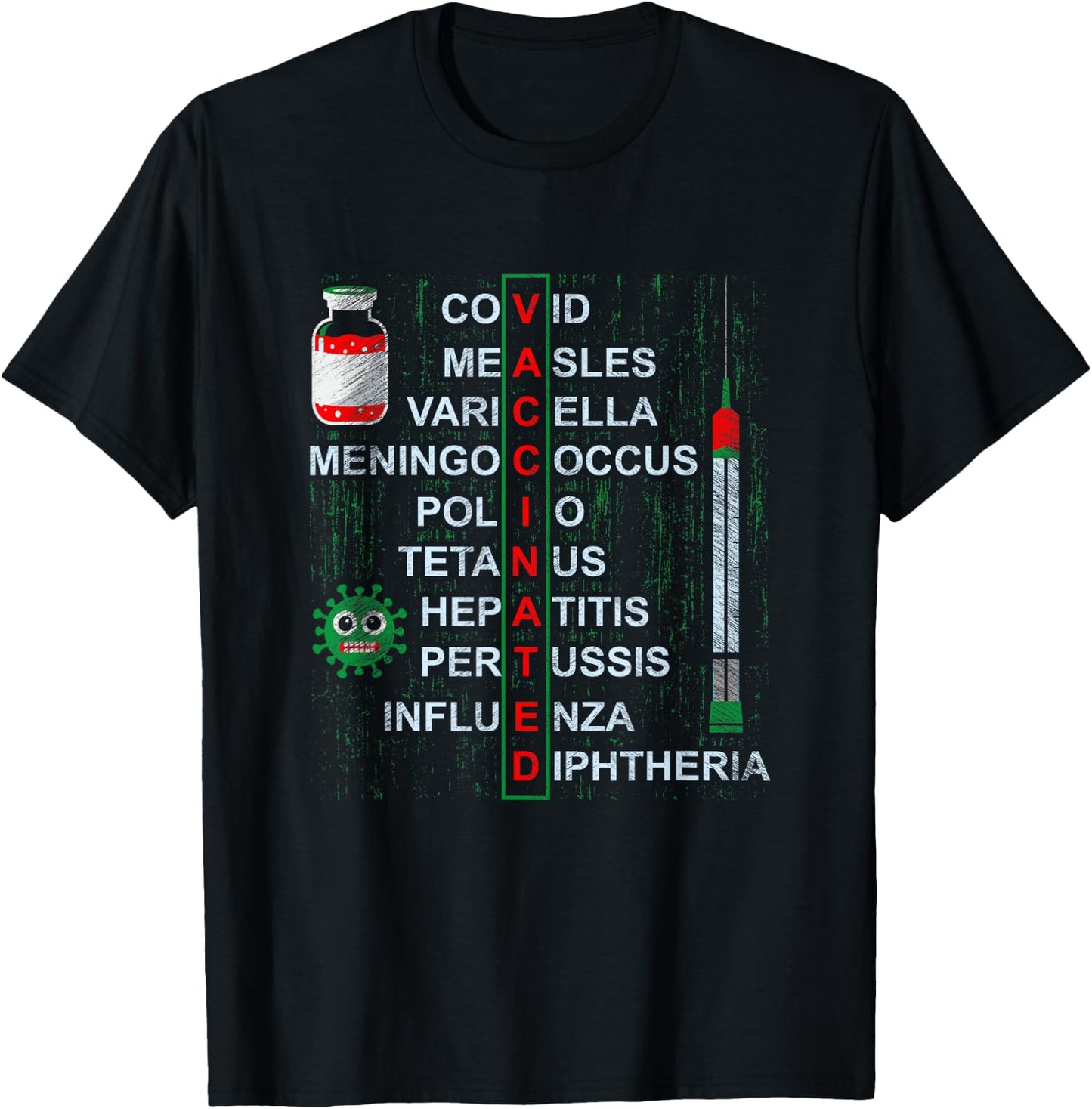 Get Vaccinated Covid Measles Pro Vaccines Doctor Nurse Med T-Shirt - T-Shirt | Black