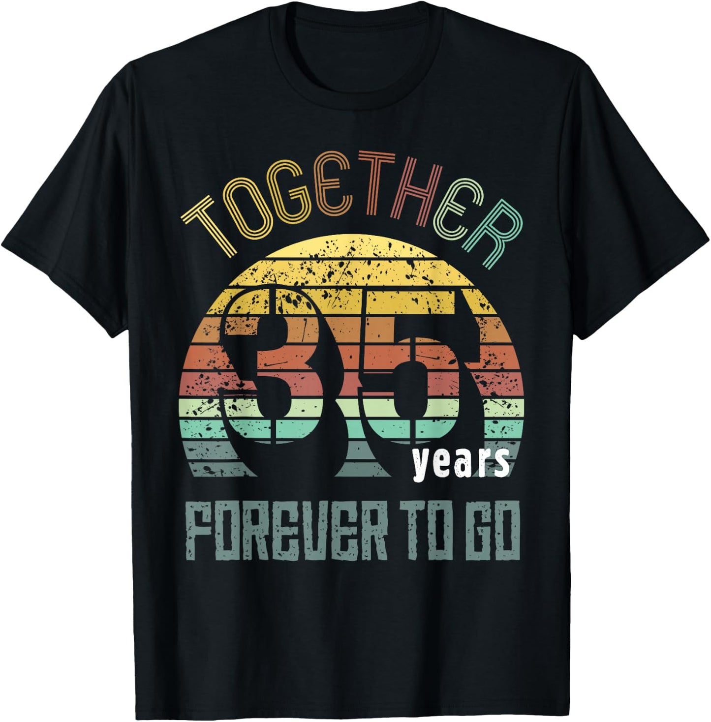 35th Years Wedding Anniversary Gifts For Couples Matching 35 T-Shirt - T-Shirt | Black