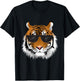 Cool Bengal Tiger With Sunglasses Bengal Tiger Head Funny T-Shirt - T-Shirt | Black