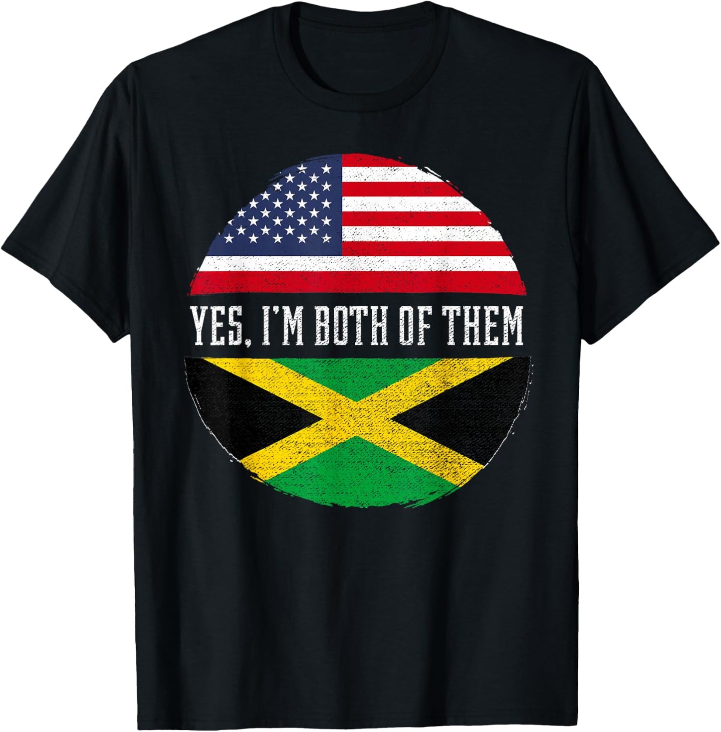 Half American Half Jamaican USA Flag Jamaica Heritage DNA Small T-Shirt - T-Shirt | Black