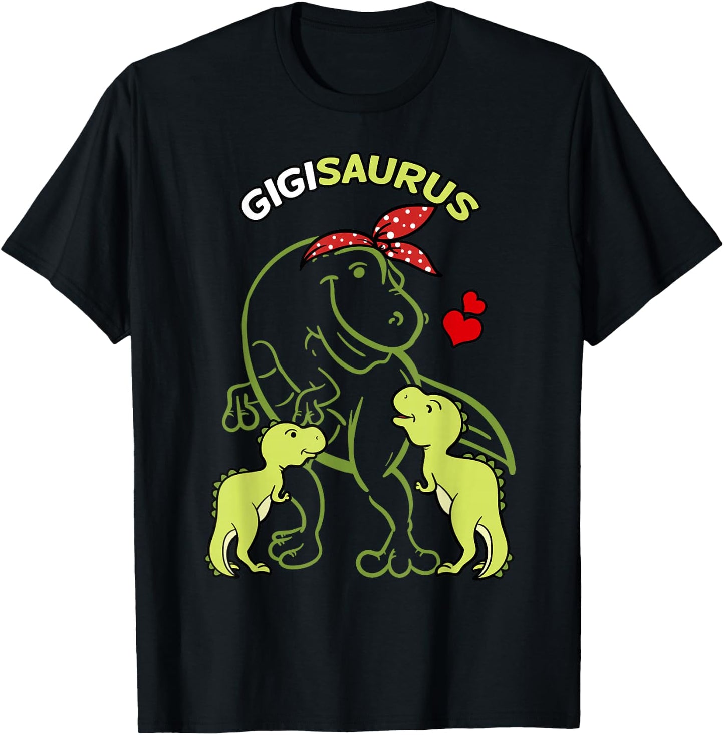 Gigisaurus Gigi 2 Kids Dinosaur Mother's Day T-Shirt - T-Shirt | Black
