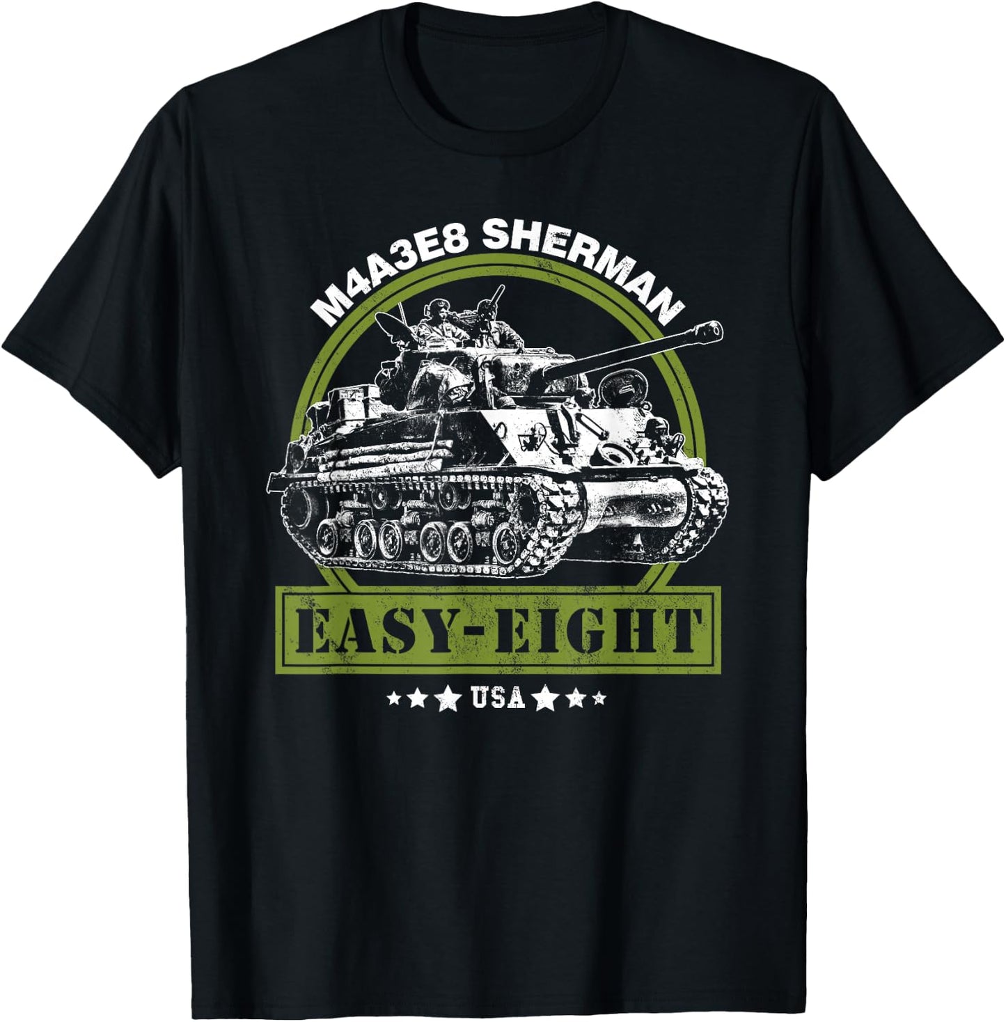 M4A3E8 Easy Eight Sherman WW2 Tank T-Shirt - T-Shirt | Black