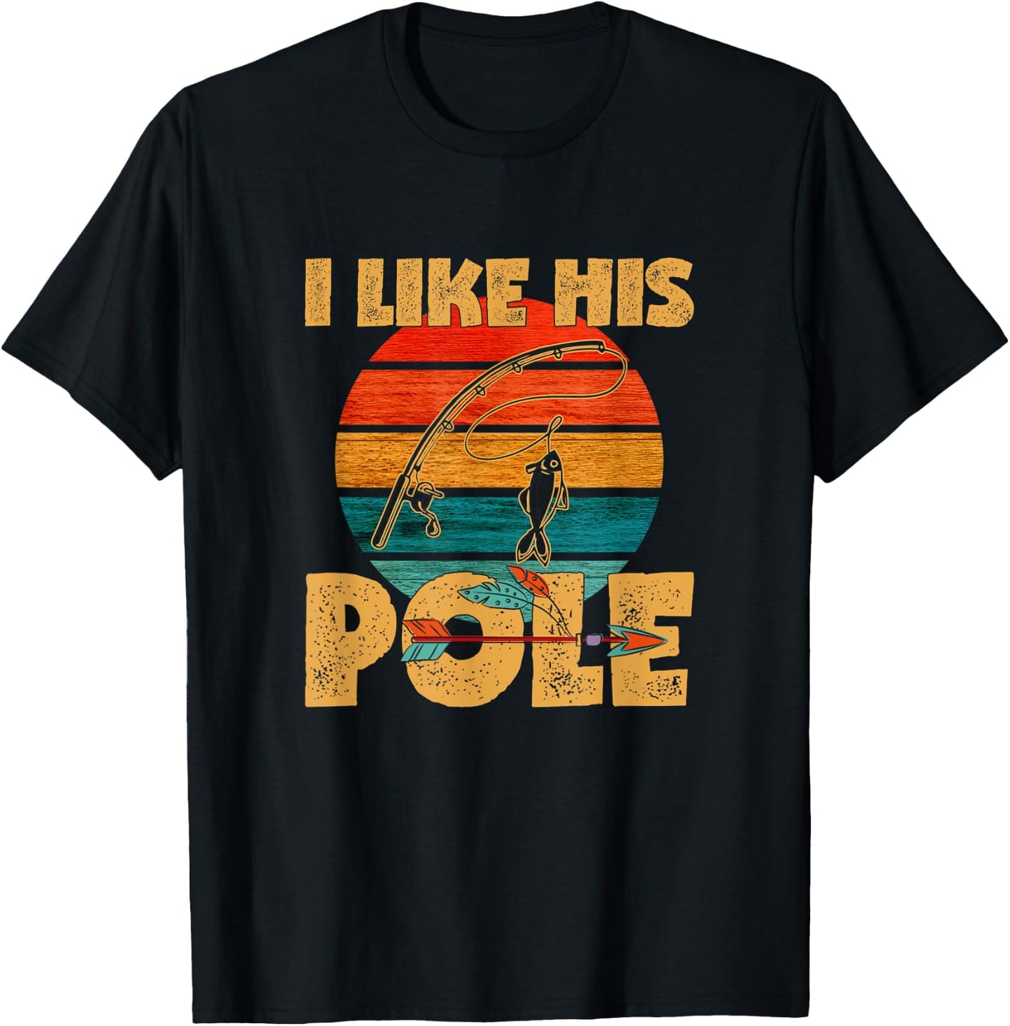 Women's I Like His Pole - Funny Fishing Matching Couples T-Shirt - T-Shirt | Black