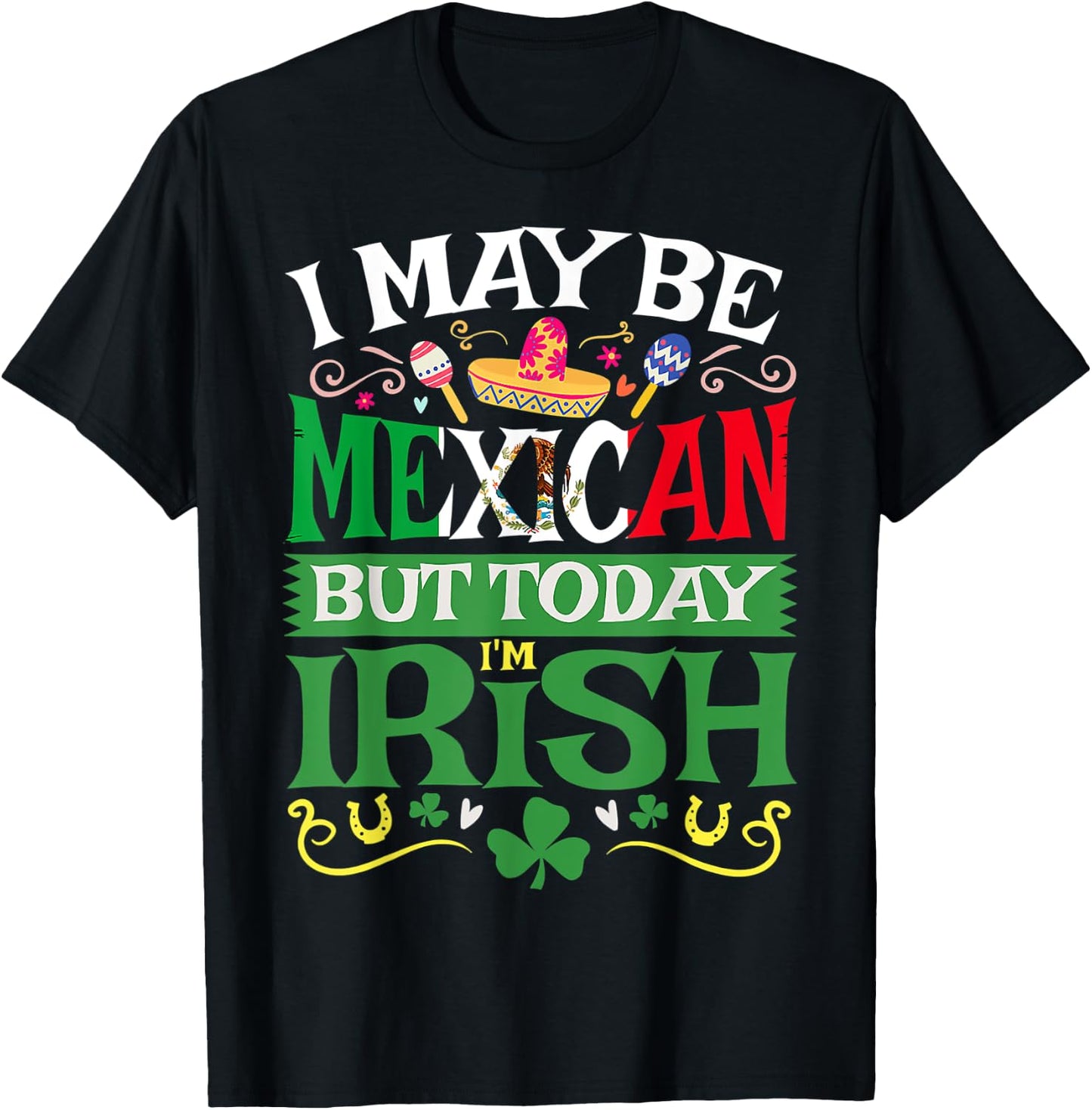 St. Saint Patrick's Day Mexican Latino Beer Shamrock Gift T-Shirt - T-Shirt | Black
