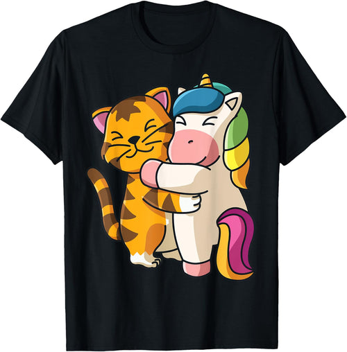 Tiger and Unicorn Cute Zoo Animals Hugging