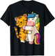 Tiger and Unicorn Cute Zoo Animals Hugging T-Shirt - T-Shirt | Black