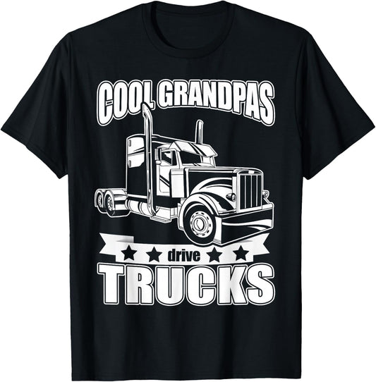 Cool Grandpas drive trucks T-Shirt - T-Shirt | Black