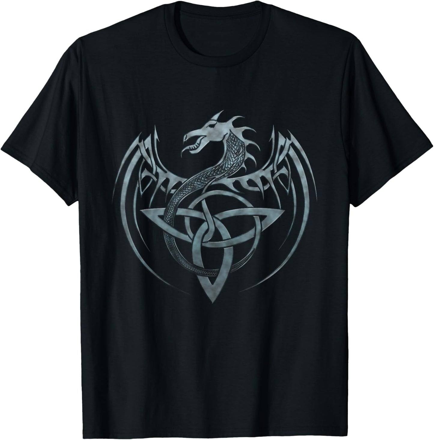 Tribal Celtic Knot Fantasy Mythical Dragon T-Shirt - T-Shirt | Black