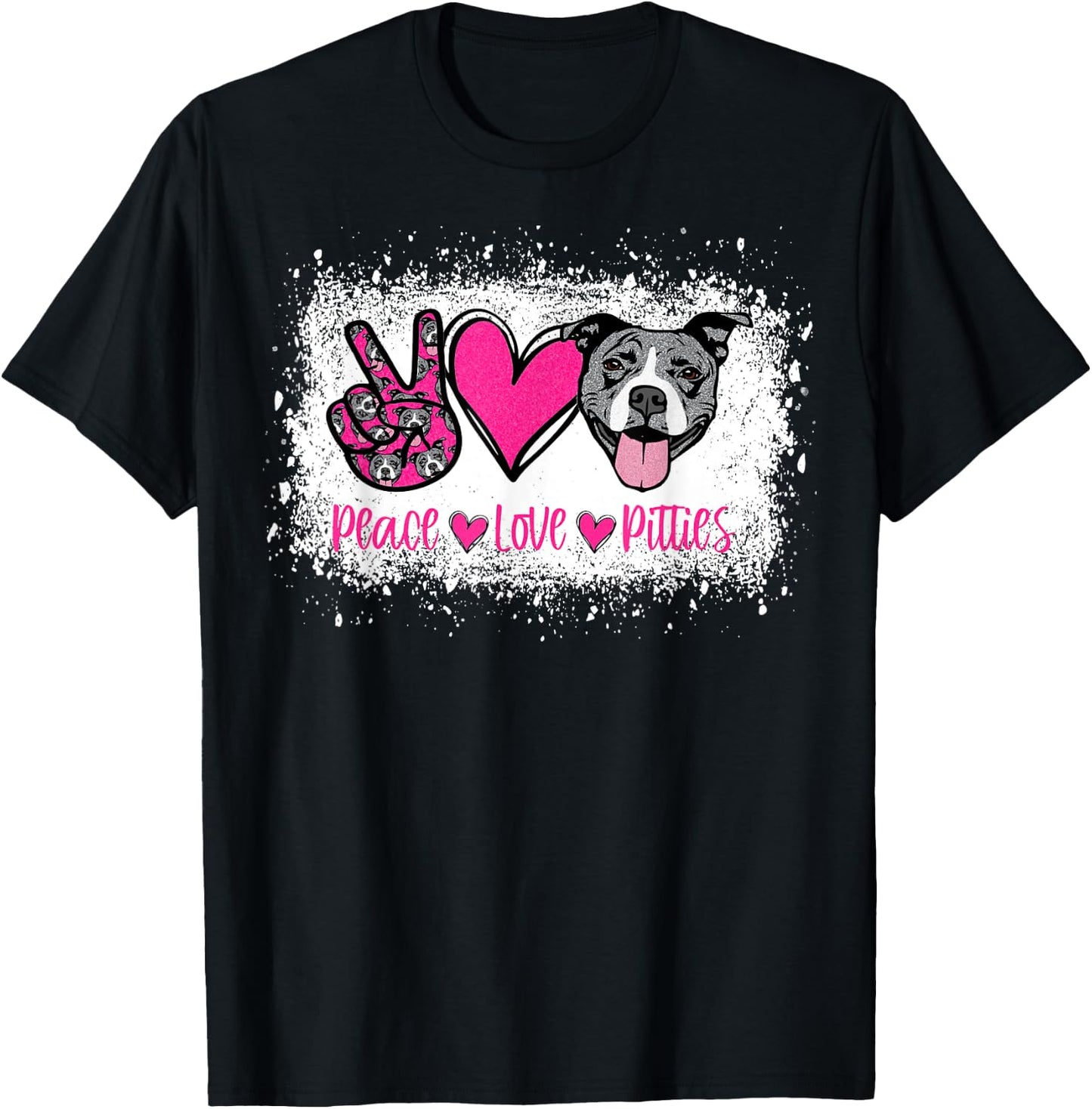 Peace Love Pitties Pitbull Lover Pet Owner Fur Mama Dog Mom Women T-Shirt - T-Shirt | Black