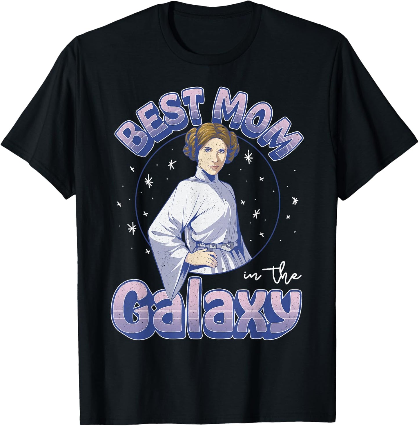 Star Wars Mother's Day Best Mom In The Galaxy Princess Leia T-Shirt - T-Shirt | Black