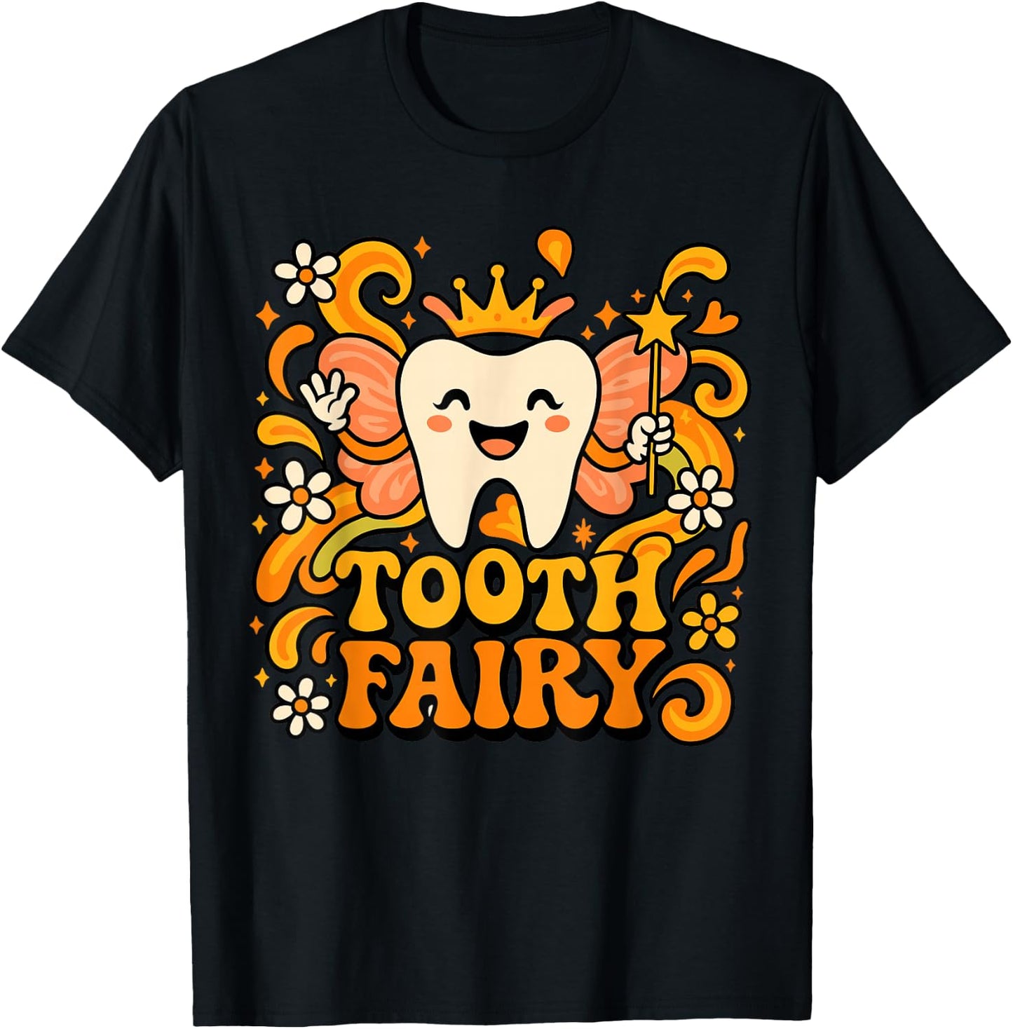 Halloween Tooth Fairy Costume, Cute Spooky Dental Assistant T-Shirt - T-Shirt | Black