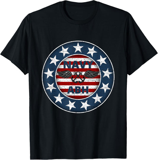 Navy Aviation Boatswain Mate Stars and Stripes T-Shirt - T-Shirt | Black