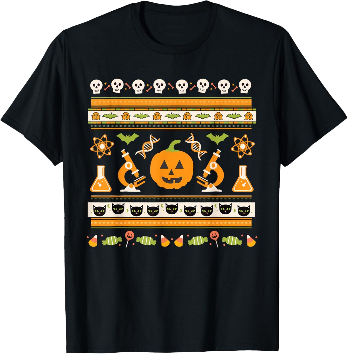 Science Laboratory Halloween Ugly Sweater - Geek, Nerd, STEM T-Shirt - T-Shirt | Black