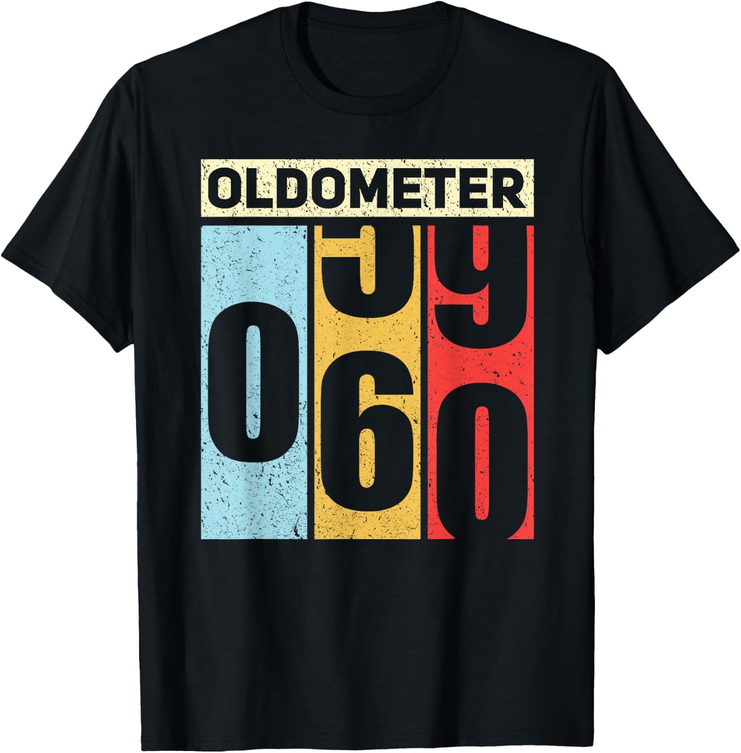 Oldometer 59-60 Funny 60th Birthday Odometer Gift Oldometer T-Shirt - T-Shirt | Black