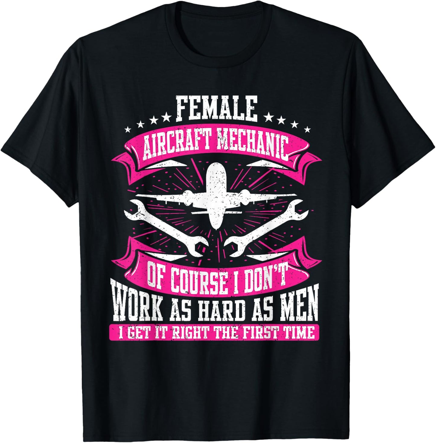 Female Aircraft Mechanic Aviation Mechanic Airplane Mechanic T-Shirt - T-Shirt | Black