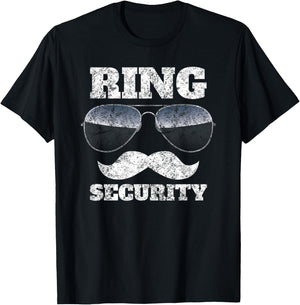 Vintage Ring Security Funny Wedding Party Ring Bearer Shirt T-Shirt - T-Shirt | Black