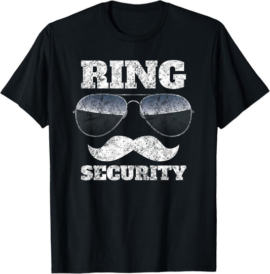 Vintage Ring Security Funny Wedding Party Ring Bearer Shirt T-Shirt - T-Shirt | Black