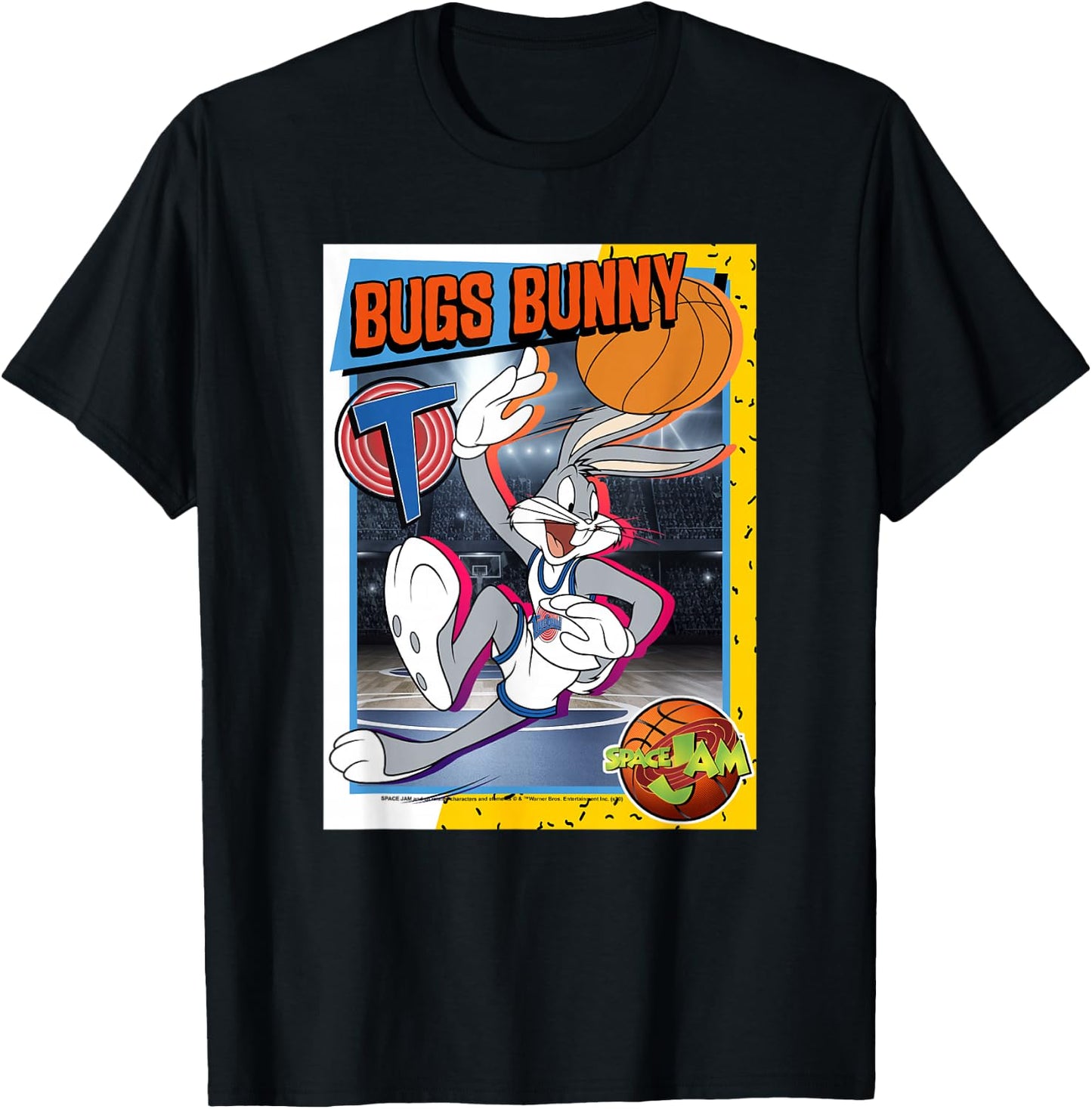 Space Jam Classic Bugs Bunny Basketball Card T-Shirt - T-Shirt | Black