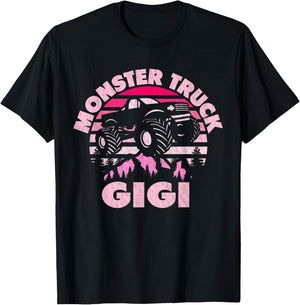 Monster Truck Gigi Matching Family Monster Truck Grandma T-Shirt - T-Shirt | Black