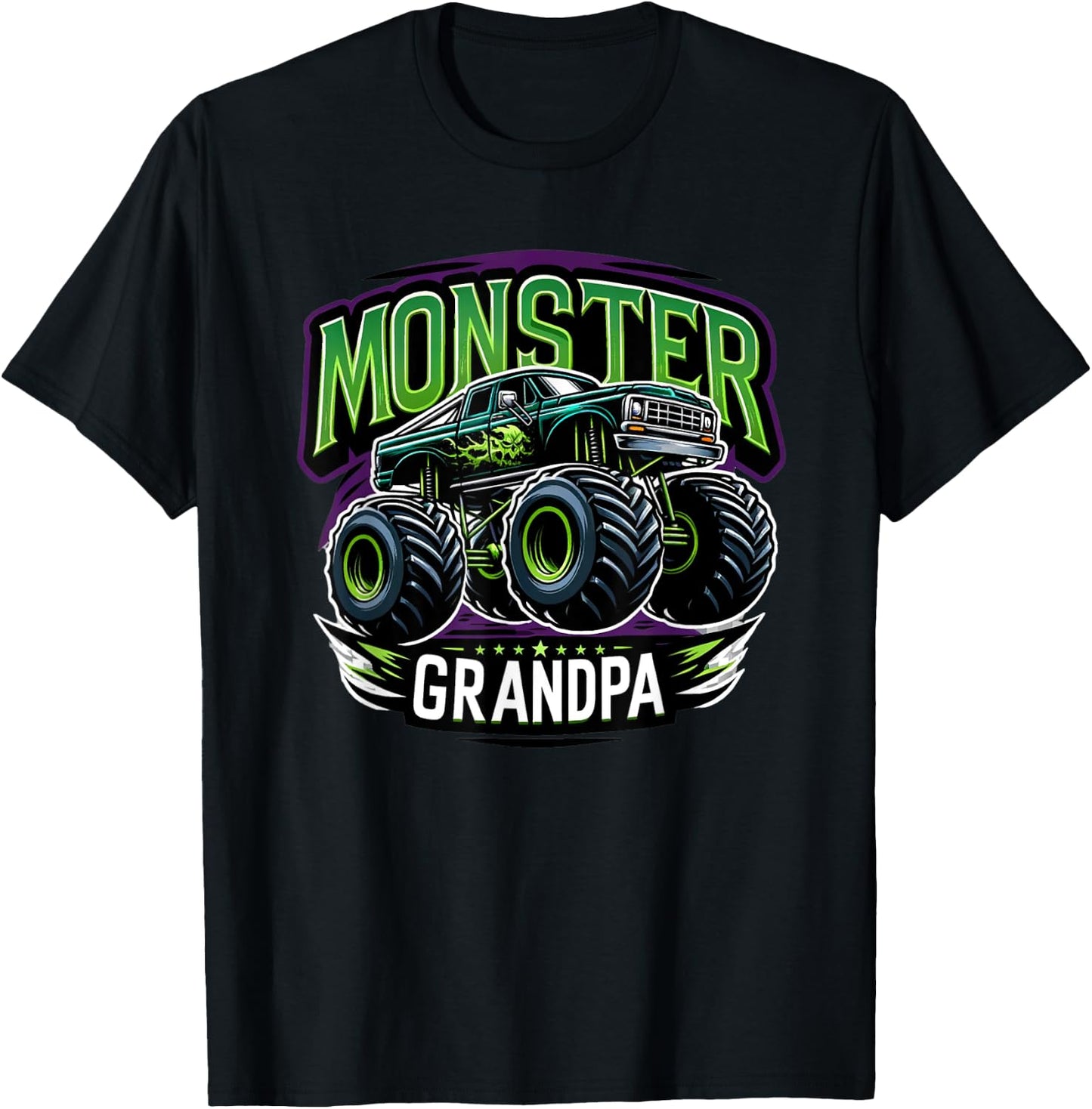 Monster Truck Race Racer Driver Grandpa Father's Day T-Shirt - T-Shirt | Black