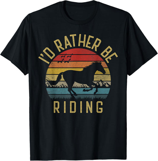 I love riding horses vintage horse theme T-Shirt - T-Shirt | Black