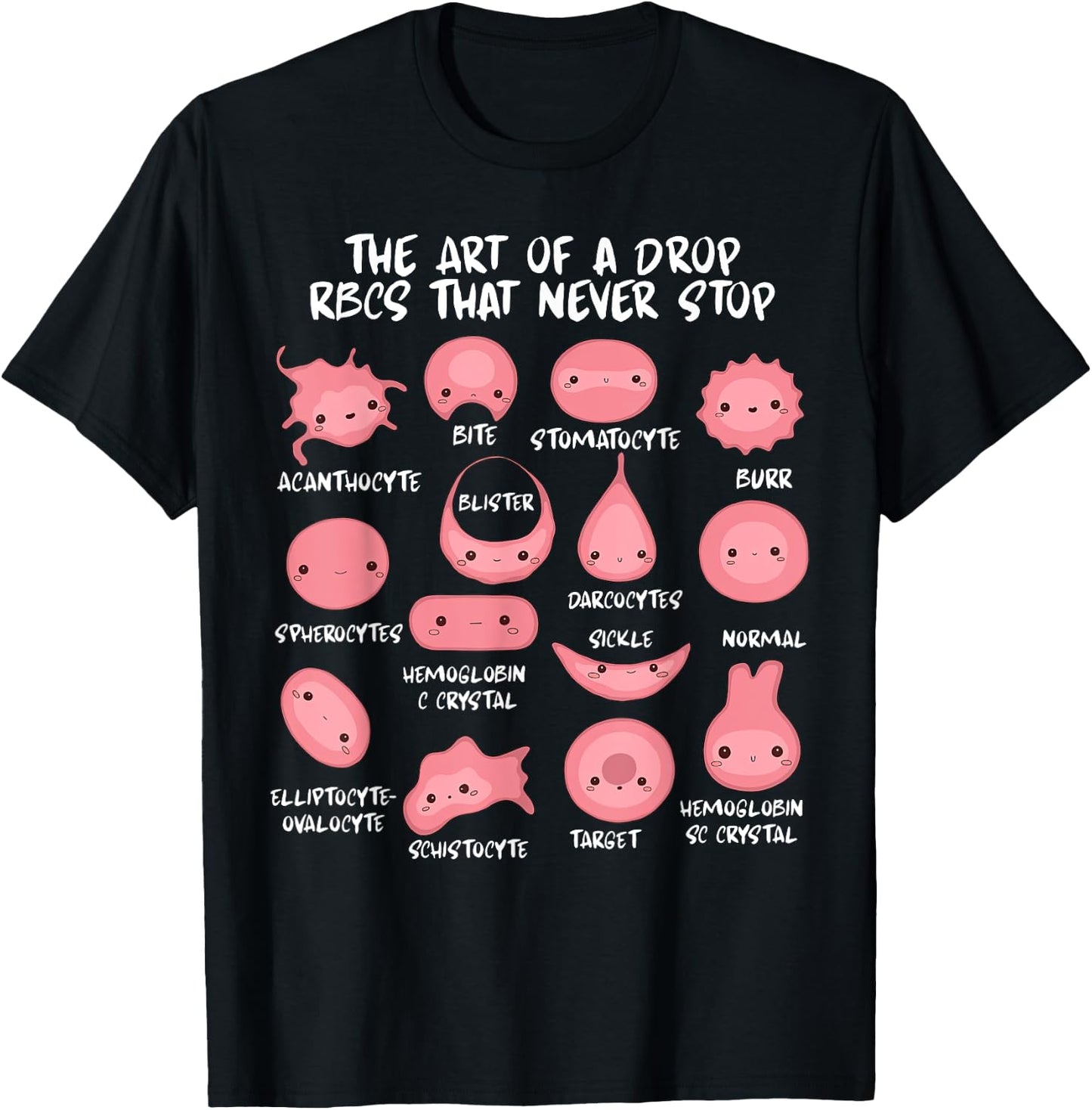 Hematology Red Blood Cell Morphology Laboratory Scientist T-Shirt - T-Shirt | Black